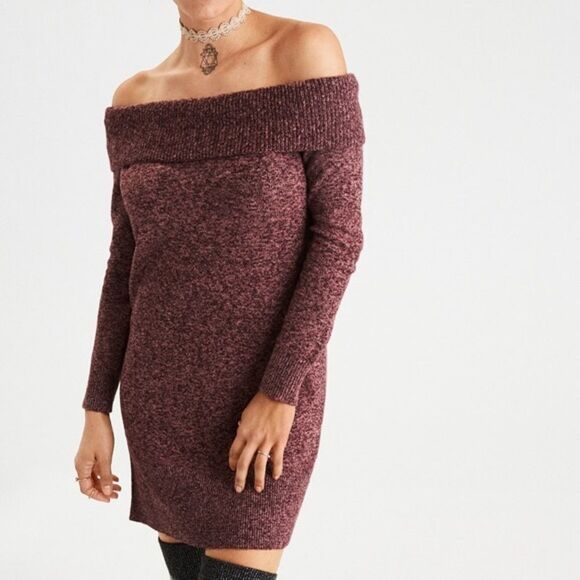 ✨AHH-MAZINGLY SOFT OFF-THE-SHOULDER SWEATER DRESS✨ - Picture 1 of 4